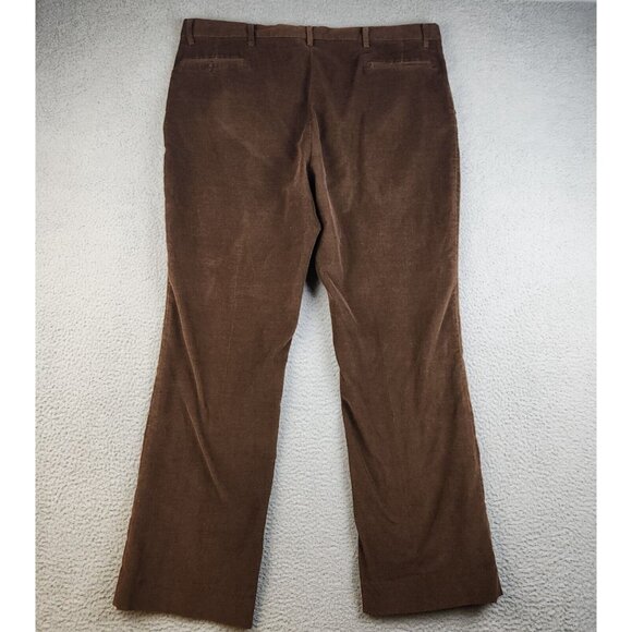 Vintage Corduroy Pants Men's 42x31 Brown Bootcut Tapered Leg COOSA 70's Slacks - Picture 2 of 7